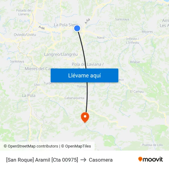[San Roque]  Aramil [Cta 00975] to Casomera map