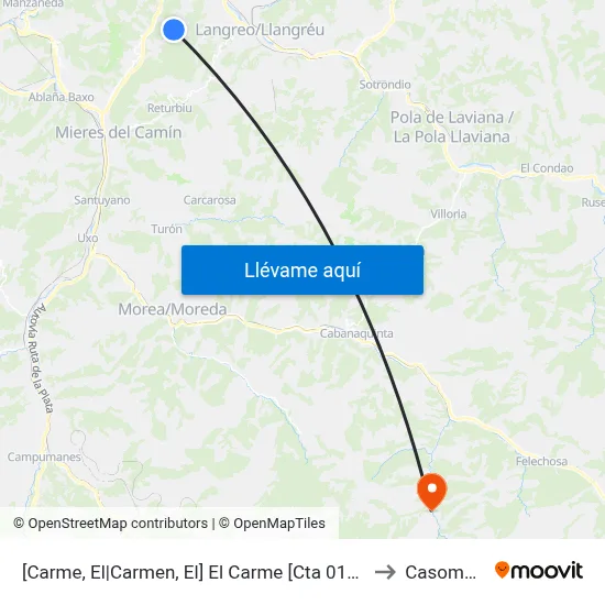 [Carme, El|Carmen, El]  El Carme [Cta 01144] to Casomera map