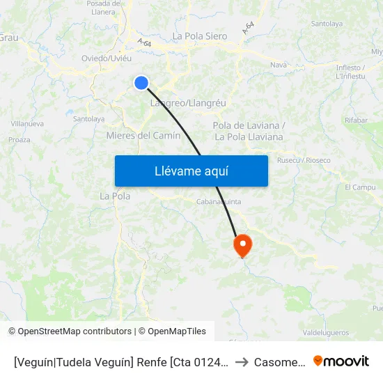 [Veguín|Tudela Veguín]  Renfe [Cta 01245] to Casomera map