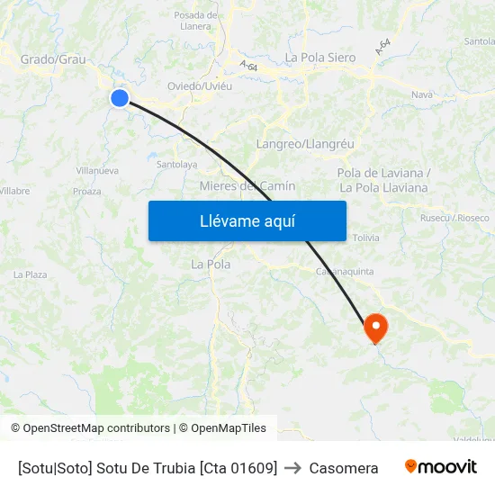 [Sotu|Soto]  Sotu De Trubia [Cta 01609] to Casomera map