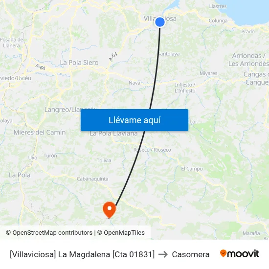 [Villaviciosa]  La Magdalena [Cta 01831] to Casomera map