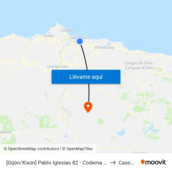 Pablo Iglesias 82 - Codema to Casomera map