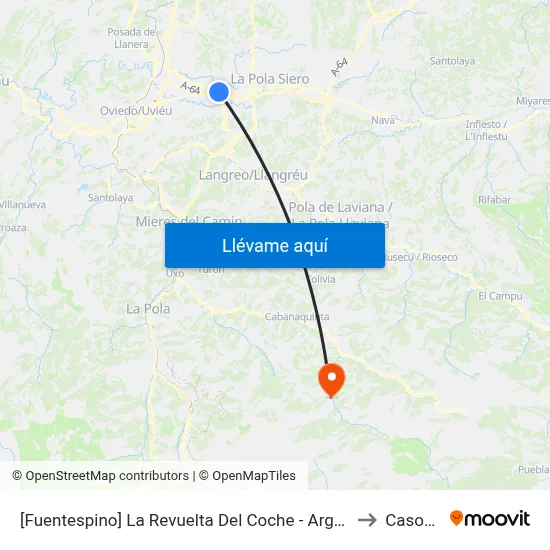 [Fuentespino]  La Revuelta Del Coche - Argüelles [Cta 02042] to Casomera map