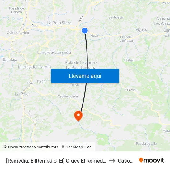 [Remediu, El|Remedio, El]  Cruce El Remediu [Cta 02148] to Casomera map