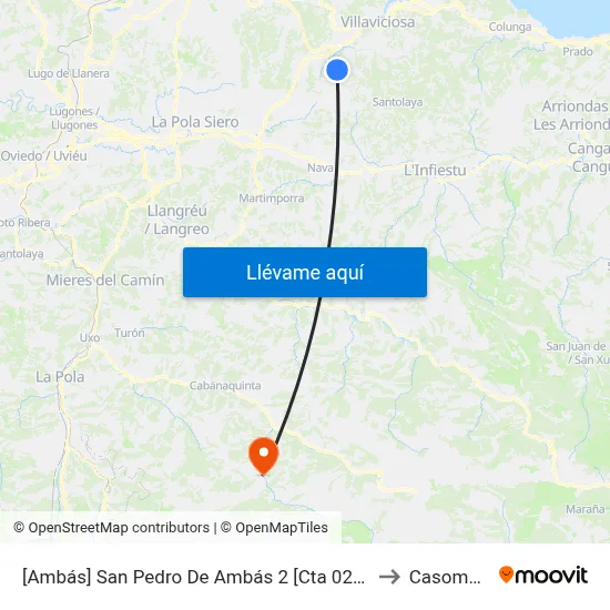 [Ambás]  San Pedro De Ambás 2 [Cta 02173] to Casomera map