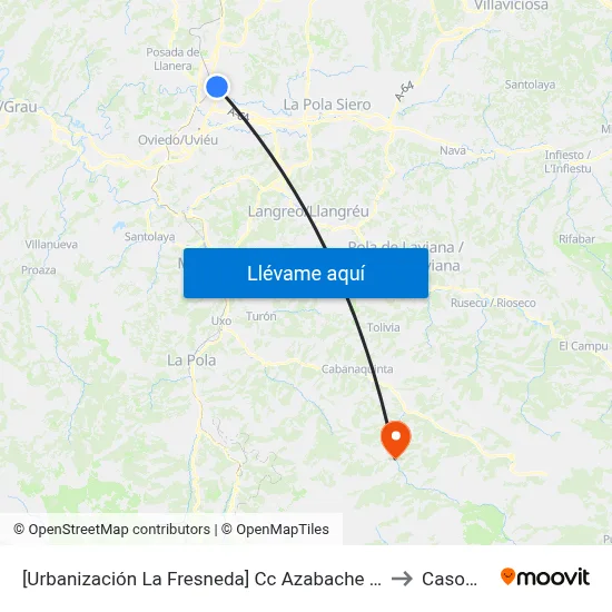 [Urbanización La Fresneda]  Cc Azabache [Cta 02334] to Casomera map