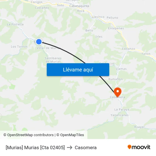 [Murias]  Murias [Cta 02405] to Casomera map