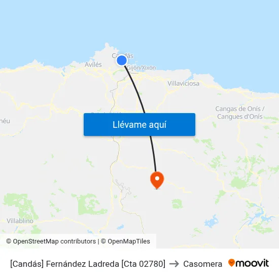 [Candás]  Fernández Ladreda [Cta 02780] to Casomera map