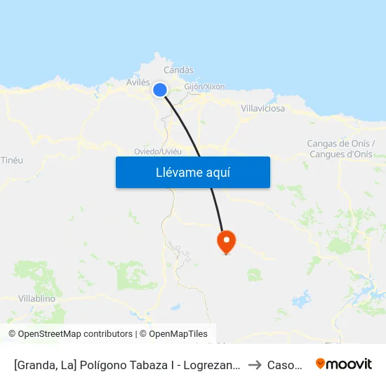 [Granda, La]  Polígono Tabaza I - Logrezana [Cta 02825] to Casomera map
