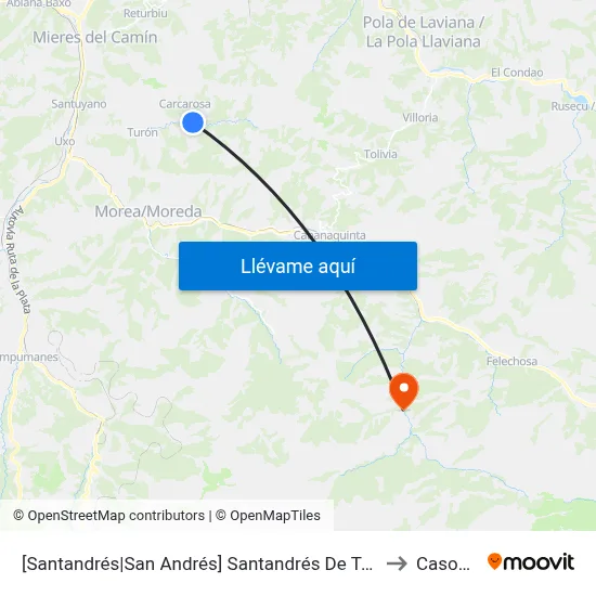 [Santandrés|San Andrés]  Santandrés De Turón [Cta 03252] to Casomera map
