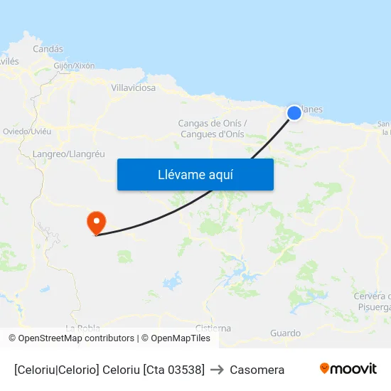 [Celoriu|Celorio]  Celoriu [Cta 03538] to Casomera map