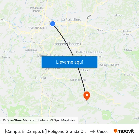 [Campu, El|Campo, El]  Polígono Granda Oeste [Cta 03580] to Casomera map