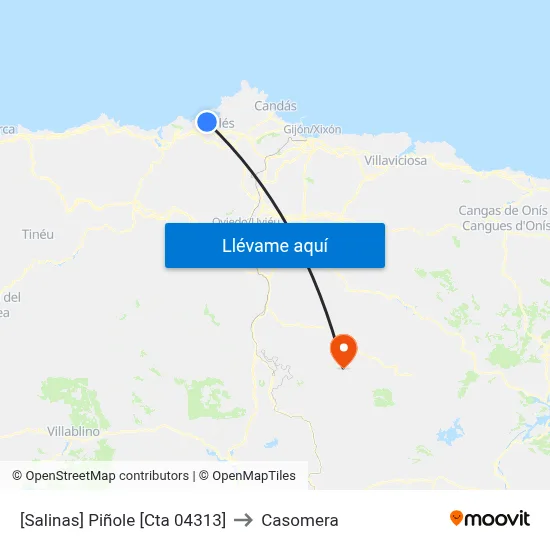 [Salinas]  Piñole [Cta 04313] to Casomera map