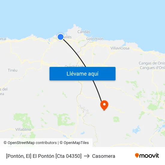 [Pontón, El]  El Pontón [Cta 04350] to Casomera map
