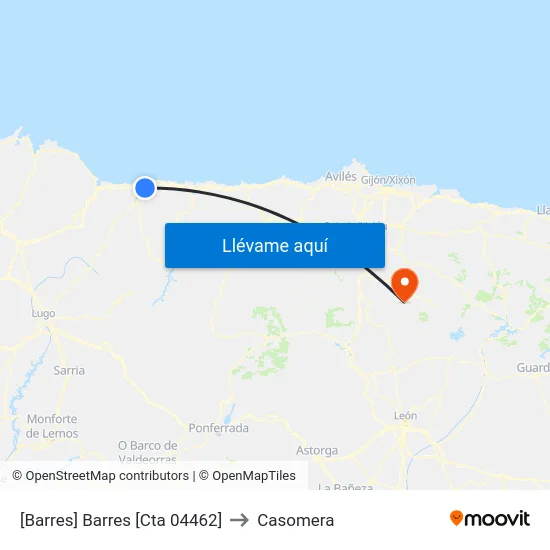 [Barres]  Barres [Cta 04462] to Casomera map