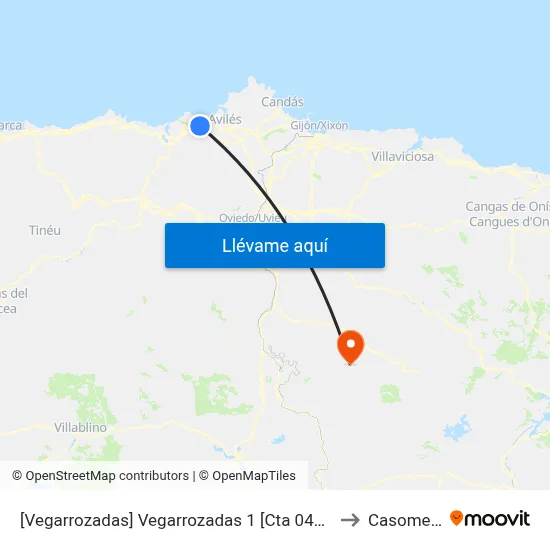 [Vegarrozadas]  Vegarrozadas 1 [Cta 04595] to Casomera map