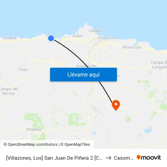 [Villazones, Los]  San Juan De Piñera 2 [Cta 5163] to Casomera map