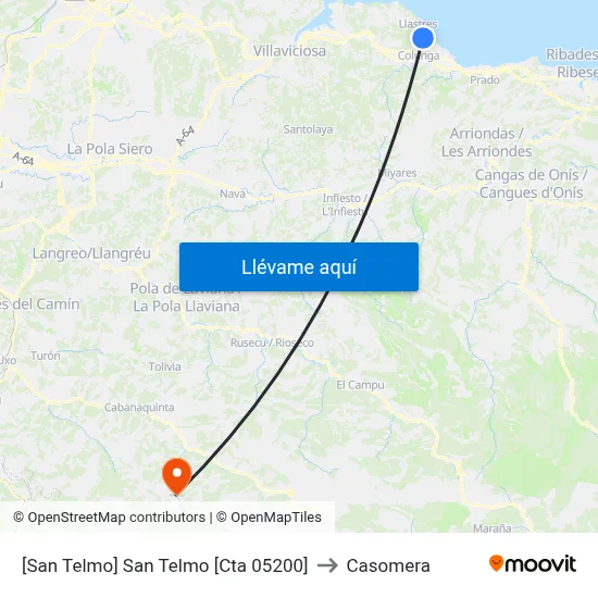 [San Telmo]  San Telmo [Cta 05200] to Casomera map
