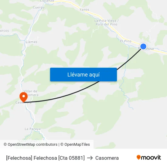 [Felechosa]  Felechosa [Cta 05881] to Casomera map