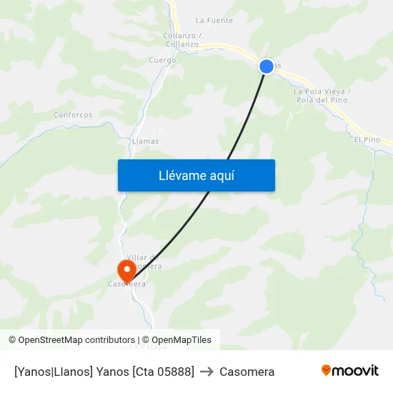 [Yanos|Llanos]  Yanos [Cta 05888] to Casomera map