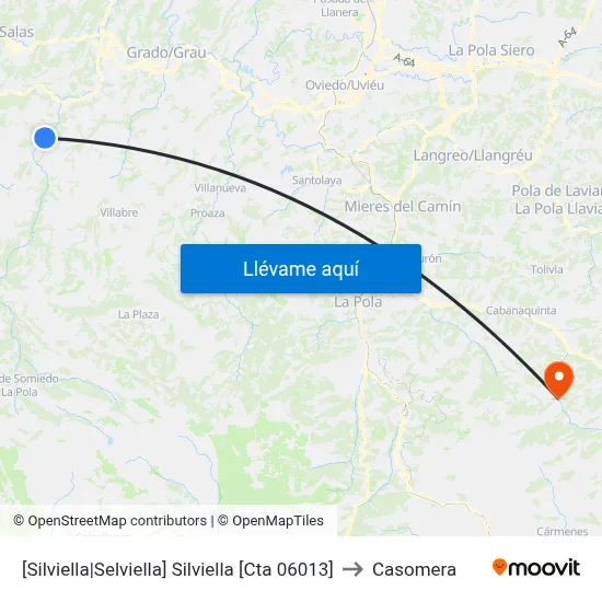 [Silviella|Selviella]  Silviella [Cta 06013] to Casomera map