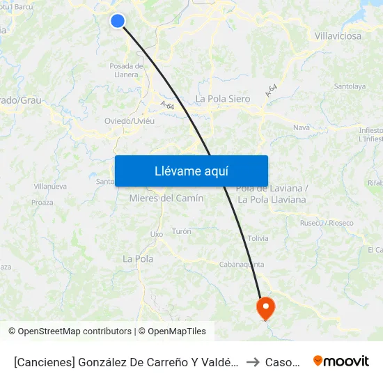 [Cancienes]  González De Carreño Y Valdés [Cta 06294] to Casomera map