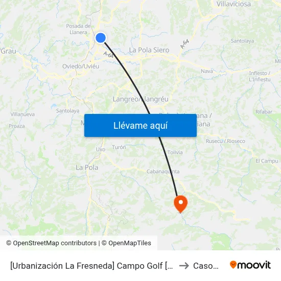 [Urbanización La Fresneda]  Campo Golf [Cta 06464] to Casomera map