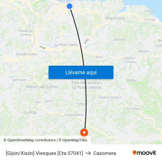 [Gijón/Xixón]  Viesques [Cta 07041] to Casomera map