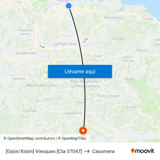 [Gijón/Xixón]  Viesques [Cta 07047] to Casomera map