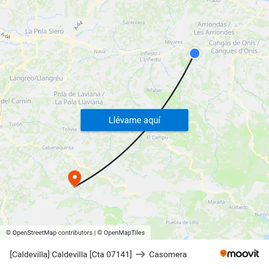 [Caldevilla]  Caldevilla [Cta 07141] to Casomera map