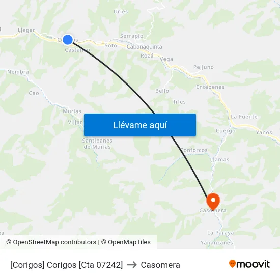 [Corigos]  Corigos [Cta 07242] to Casomera map