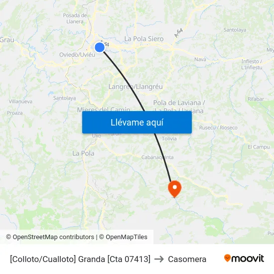 [Colloto/Cualloto]  Granda [Cta 07413] to Casomera map
