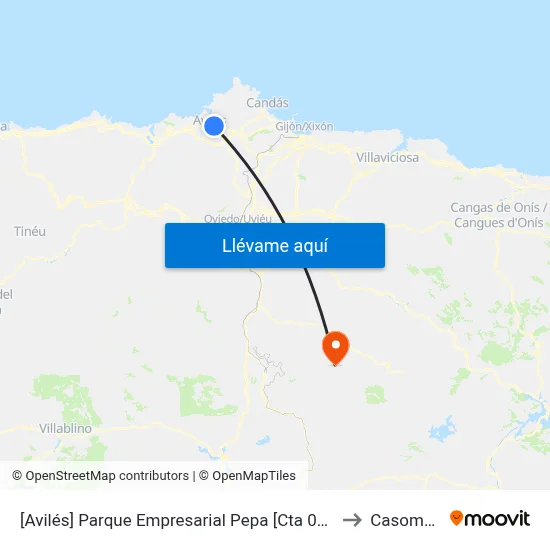 [Avilés]  Parque Empresarial Pepa [Cta 07919] to Casomera map