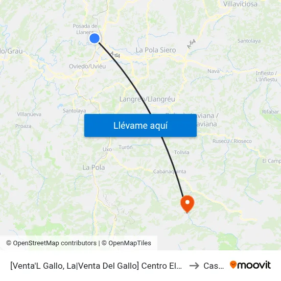 [Venta'L Gallo, La|Venta Del Gallo]  Centro Elena - Parque Tecnológico [Cta 08417] to Casomera map