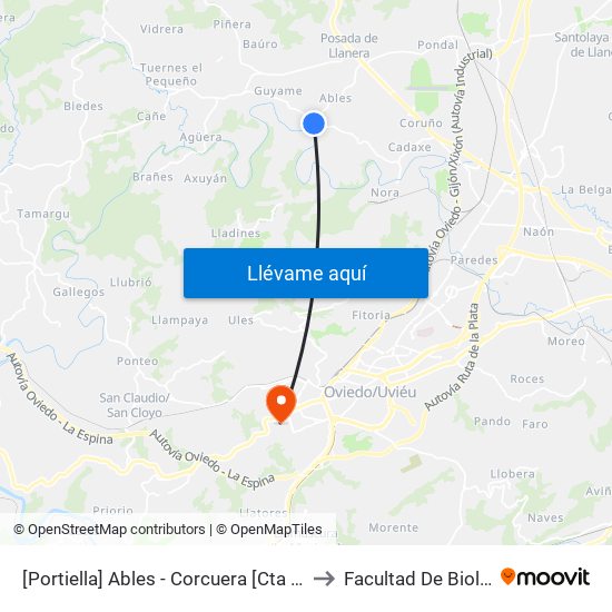 [Portiella]  Ables - Corcuera [Cta 20858] to Facultad De Biología map