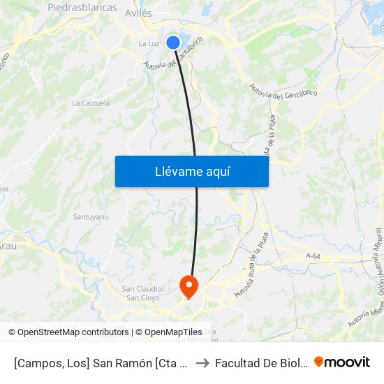 [Campos, Los]  San Ramón [Cta 01073] to Facultad De Biología map