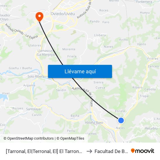 [Tarronal, El|Terronal, El]  El Tarronal [Cta 01133] to Facultad De Biología map