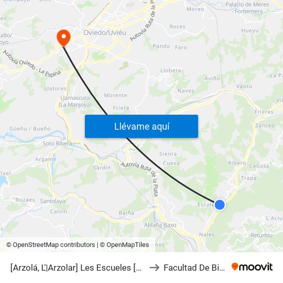 [Arzolá, L'|Arzolar]  Les Escueles [Cta 01134] to Facultad De Biología map