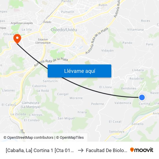 [Cabaña, La]  Cortina 1 [Cta 01242] to Facultad De Biología map