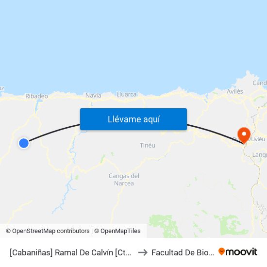 [Cabaniñas]  Ramal De Calvín [Cta 05911] to Facultad De Biología map