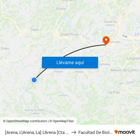 [Arena, L'|Arena, La]  L'Arena [Cta 05996] to Facultad De Biología map