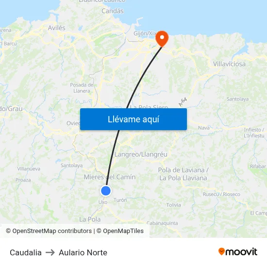 Caudalia to Aulario Norte map