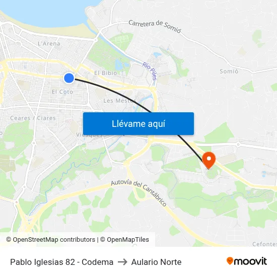Pablo Iglesias 82 - Codema to Aulario Norte map
