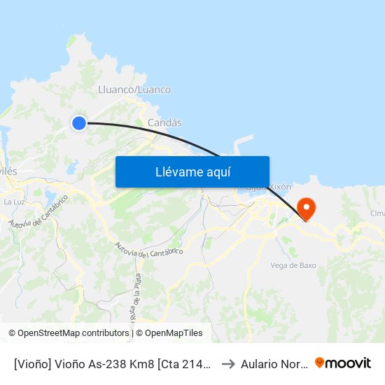 [Vioño]  Vioño As-238 Km8 [Cta 21416] to Aulario Norte map