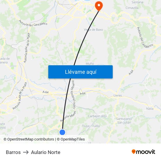 Barros to Aulario Norte map