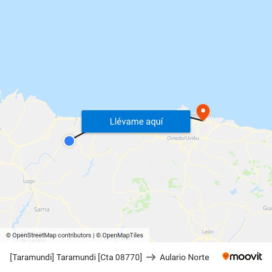 [Taramundi]  Taramundi [Cta 08770] to Aulario Norte map
