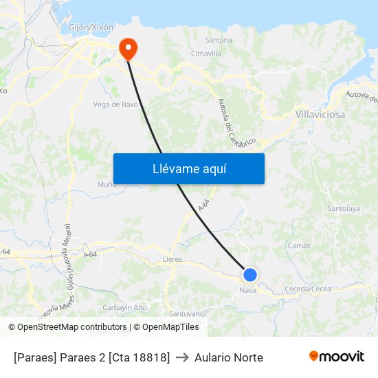 [Paraes]  Paraes 2 [Cta 18818] to Aulario Norte map
