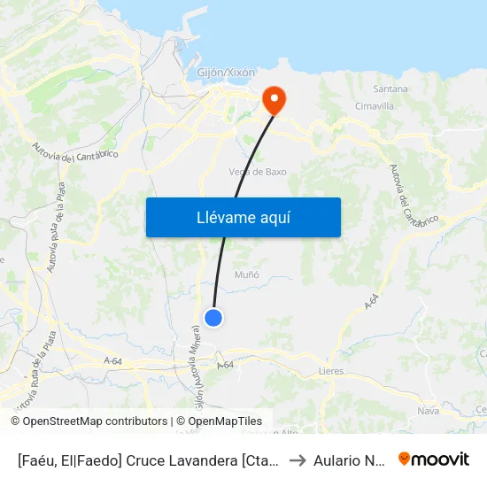 [Faéu, El|Faedo]  Cruce Lavandera [Cta 16191] to Aulario Norte map