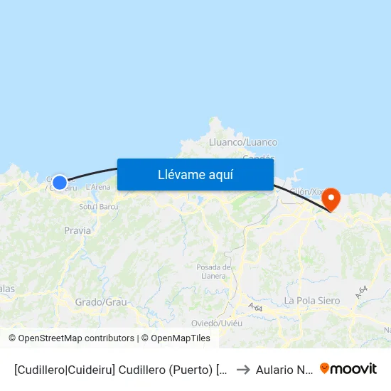 [Cudillero|Cuideiru]  Cudillero (Puerto) [Cta 20938] to Aulario Norte map