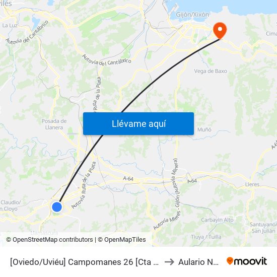 [Oviedo/Uviéu]  Campomanes 26 [Cta 21393] to Aulario Norte map